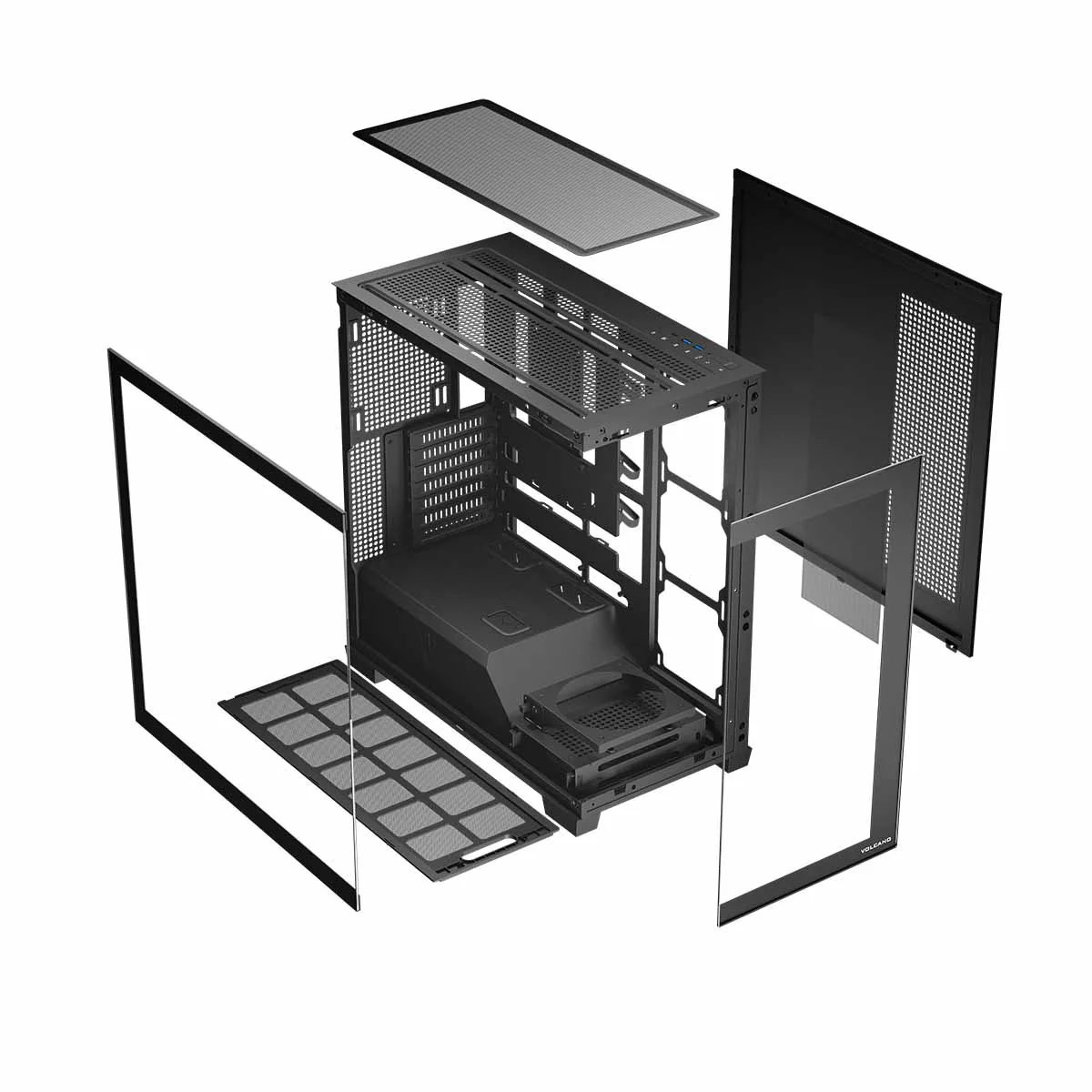 Obudowa komputerowa Volcano Stellar ARGB NF Czarna