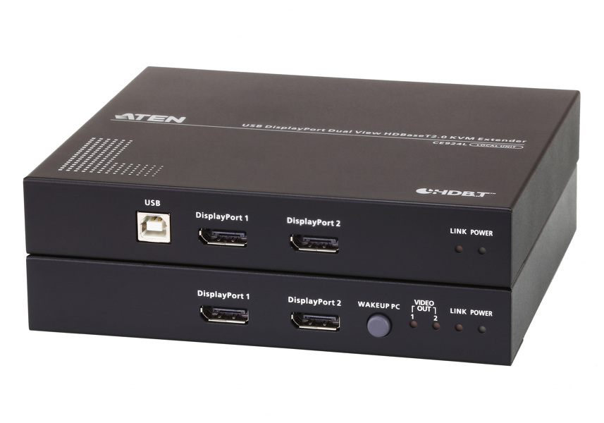 Zdjęcie produktu: ATEN Extender KVM CE924-AT-G USB DisplayPort Dual View HDBaseT 2.0