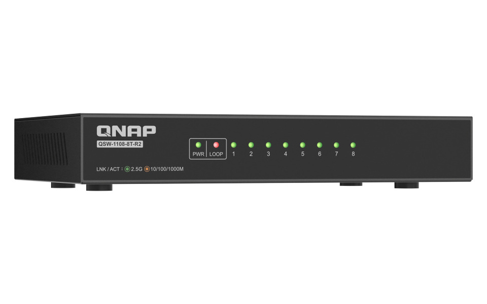 Zdjęcie produktu: Qnap QSW-1108-8T-R2 8 portowy przełącznik 8x 2,5GbE