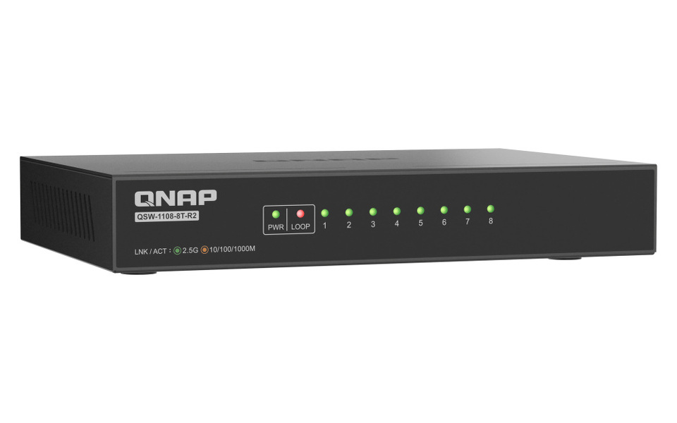 Zdjęcie produktu: Qnap QSW-1108-8T-R2 8 portowy przełącznik 8x 2,5GbE