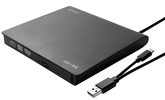 Miniatura zdjęcia: Nagrywarka zewnętrzna DVD-RW SAVIO AK-59 zewnętrzna slim USB-C/USB-A