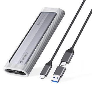 Miniatura produktu: Obudowa zewnętrzna na dysk SSD M.2 (SATA/NVMe) ORICO USB-C/USB-A na USB-C 3.2 gen.2 6Gb/s / 10Gb/s - szara (AXM2S-G2-V1)