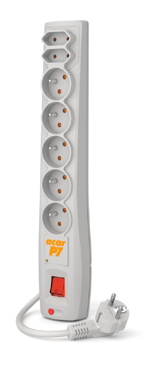 Listwa zasilająca ACAR P7 7 gniazd PL 230V PL 5m szara
