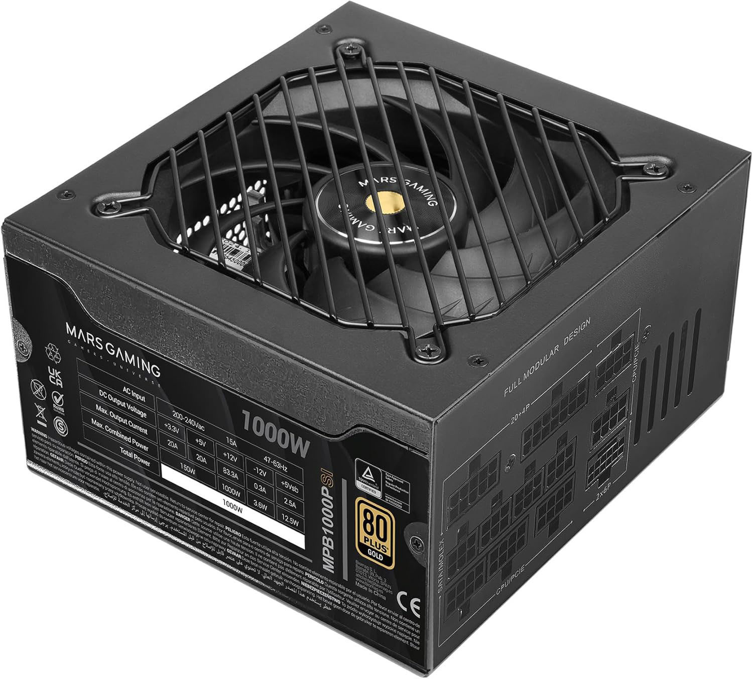 Zasilacz do komputera Tacens Mars MPB1000PSI Gold 1000W ATX 3.1 PCIe 5.1