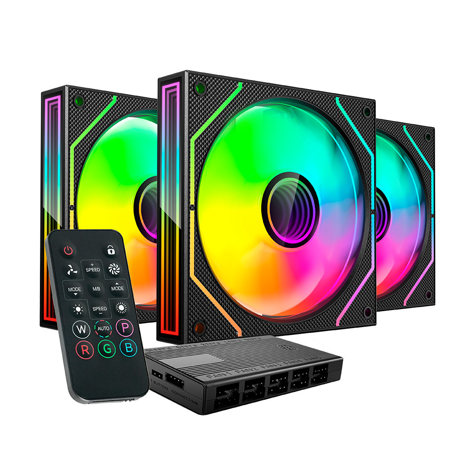 Tacens Mars MF-3DPROKIT PWM ARGB 3D Black 120mm x3