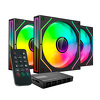 Wentylator Tacens Mars MF-3DPROKIT PWM ARGB 3D Black 120mm, zestaw 3szt z kontrolerem i pilotem (TACMARS-MF3DPROKIT)