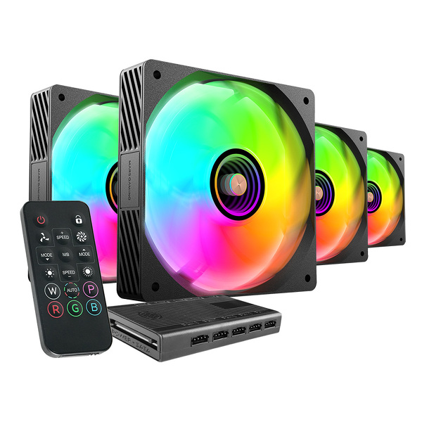 Zdjęcie produktu: 4x Tacens Mars MF-SI4KIT  PWM ARGB Black 120mm, kontroler