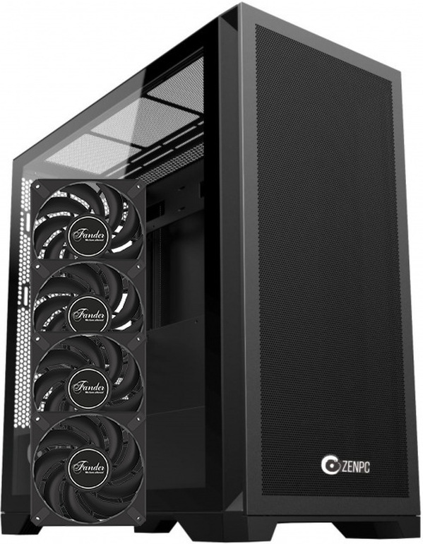 Zdjęcie produktu: Obudowa do komputera ZENPC Z9 Mesh Black 4x Fander P12 PWM PST