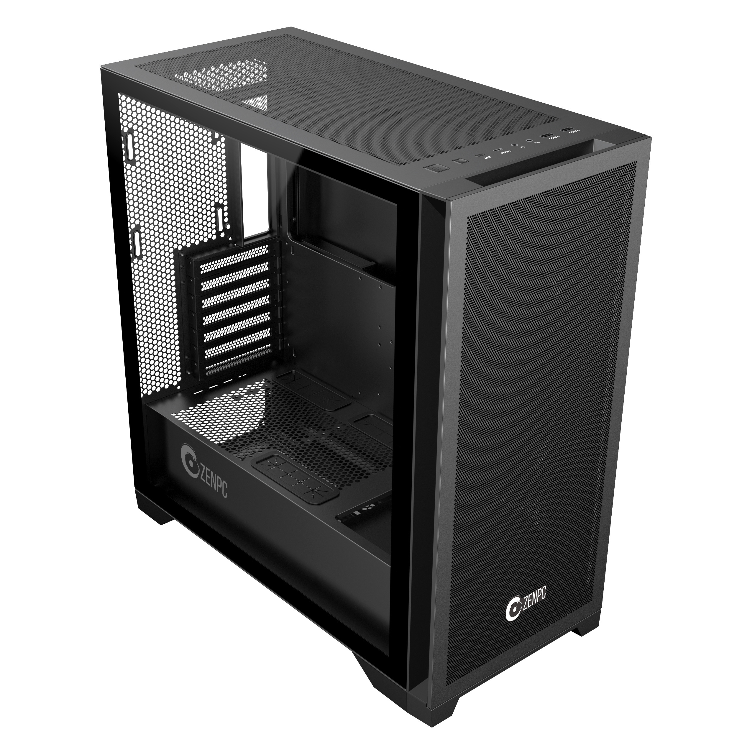 Obudowa do komputera ZENPC Z9 Mesh Black 4x Fander P12 PWM PST ARGB Obudowa do komputera ZENPC Z9 Mesh Black 4x Fander P12 PWM PST ARGB