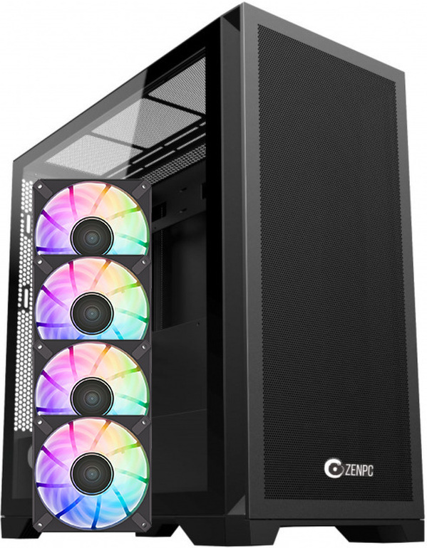 Zdjęcie produktu: Obudowa do komputera ZENPC Z9 Mesh Black 4x Fander P12 PWM PST ARGB Zdjęcie produktu: Obudowa do komputera ZENPC Z9 Mesh Black 4x Fander P12 PWM PST ARGB