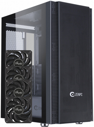 Miniatura produktu: Obudowa do komputera ZENPC Z5 Mesh Black 4x Fander P12 PWM PST 120mm