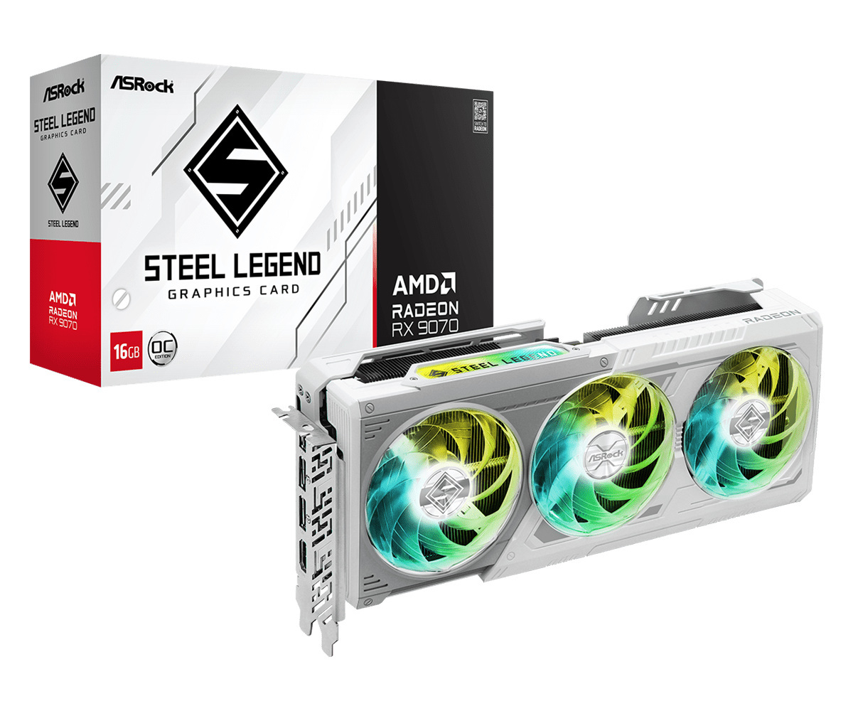 ASRock Radeon RX 9070 Steel Legend 16GB PCI-E GDDR6 (RX9070 SL 16GO)