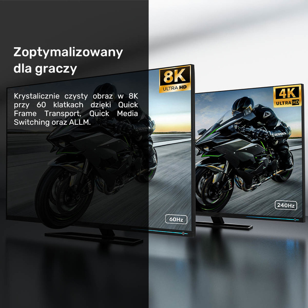 Zdjęcie produktu: Kabel HDMI 2.1 Unitek 8K@60Hz, 4K@120Hz, LUX oplot 2m