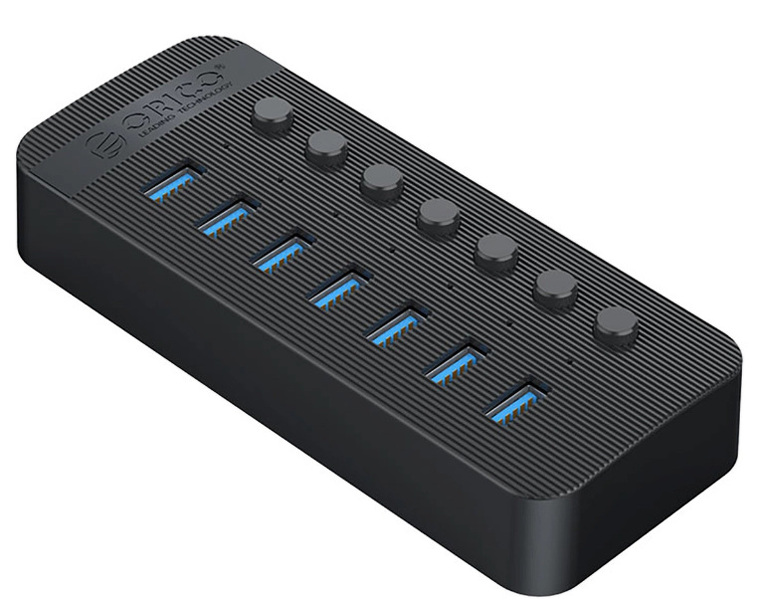 Zdjęcie produktu: Hub 7x USB-A 3.0 Orico z włącznikami - czarny