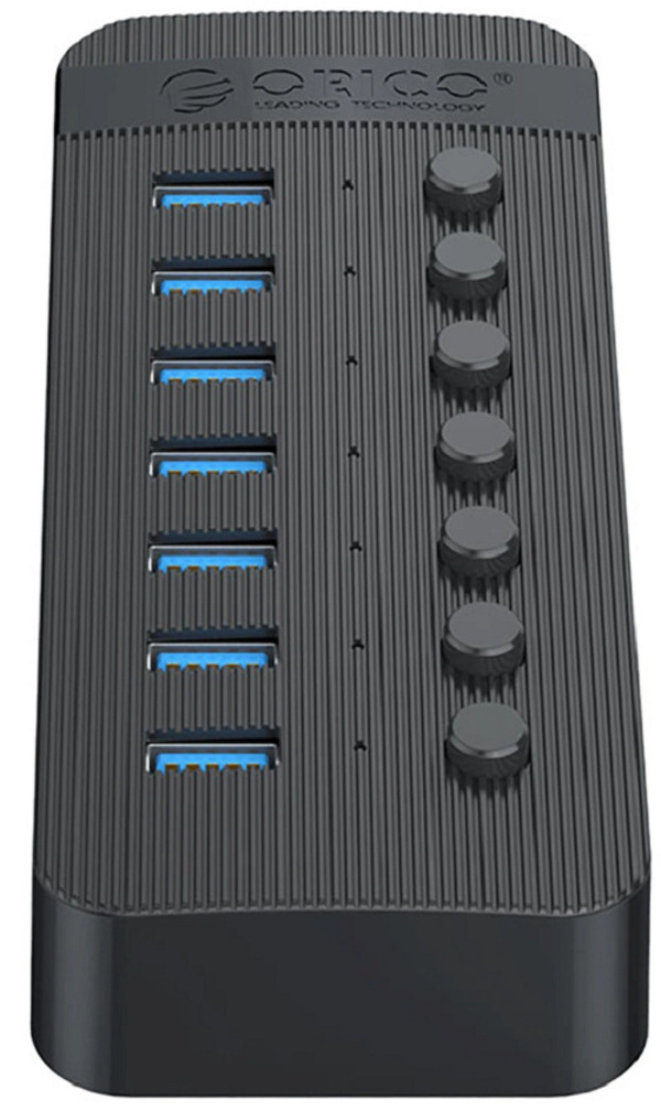 Zdjęcie produktu: Hub 7x USB-A 3.0 Orico z włącznikami - czarny