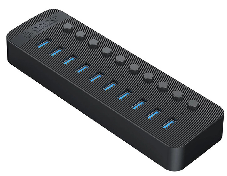 Zdjęcie produktu: Hub 10x USB-A 3.0 Orico z włącznikami - czarny