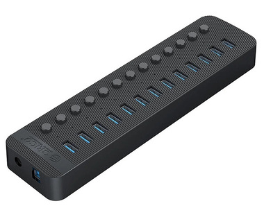 Miniatura produktu: Hub 13x USB-A 3.0 Orico z włącznikami - czarny