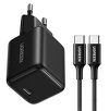 Ładowarka sieciowa Ugreen X513 30W GaN 1x USB-C + kabel USB-C 1m - czarna
