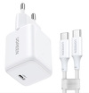 Ładowarka sieciowa Ugreen X513 30W GaN 1x USB-C + kabel USB-C 1m - biała
