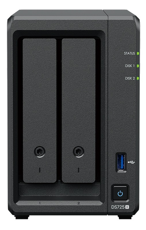 Synology DS725+ 2-bay, AMD Ryzen R1600 4GB 2x M.2 2.5 GbE