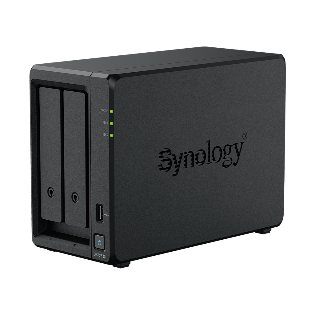 Synology DS725+ 2-bay, AMD Ryzen R1600 4GB 2x M.2 2.5 GbE