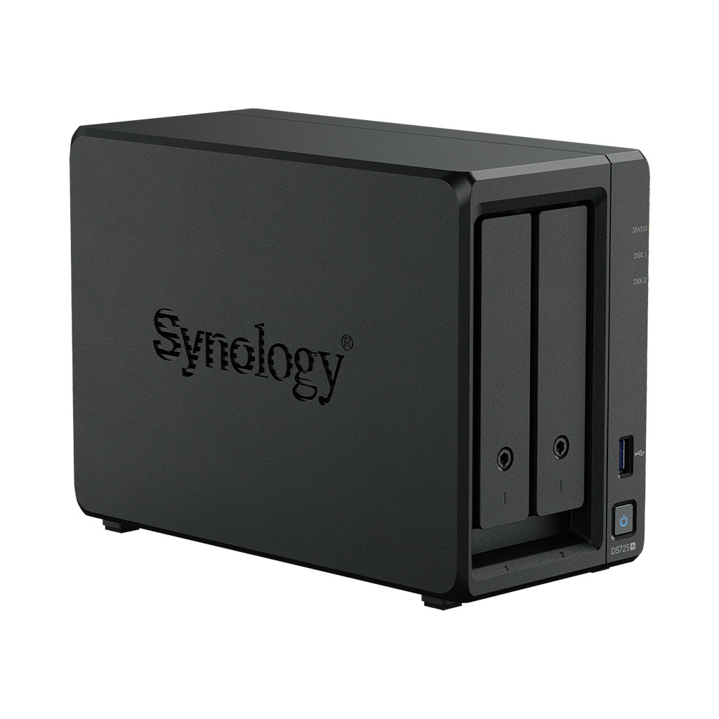 Synology DS725+ 2-bay, AMD Ryzen R1600 4GB 2x M.2 2.5 GbE