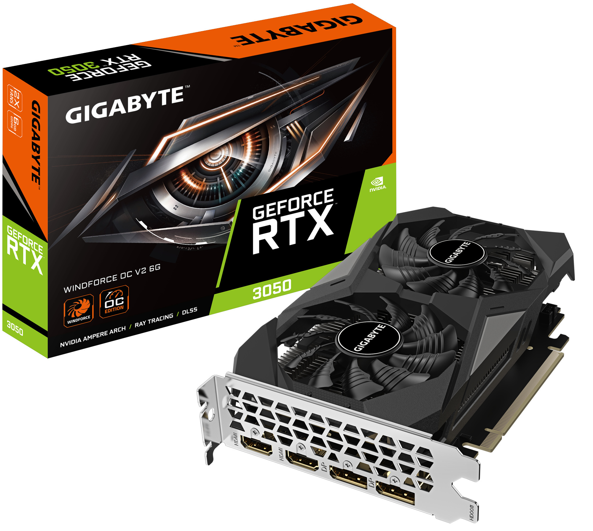 Gigabyte GeForce RTX 3050 WINDFORCE OC 6GB GDDR6 (GV-N3050WF2OCV2-6GD) Gigabyte GeForce RTX 3050 WINDFORCE OC 6GB GDDR6 (GV-N3050WF2OCV2-6GD)
