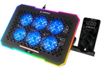 Podstawka chłodząca pod laptopa Rampage FREEZ 9-17" RGB 6 wentylatorów, czarna