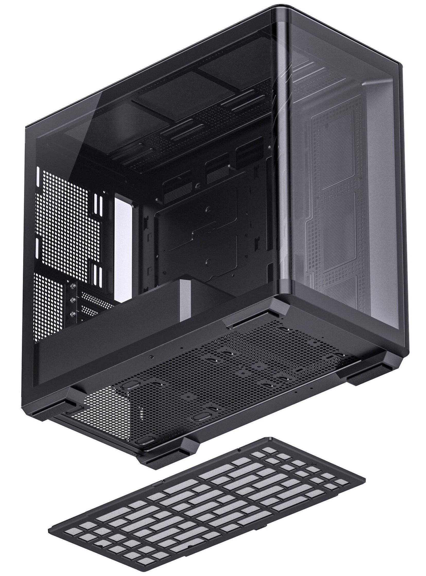 Obudowa do komputera Jonsbo D300 Black, zakrzywione hartowane szkło