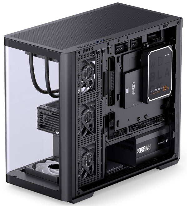Zdjęcie produktu: Obudowa do komputera Jonsbo D300 Black, zakrzywione hartowane szkło