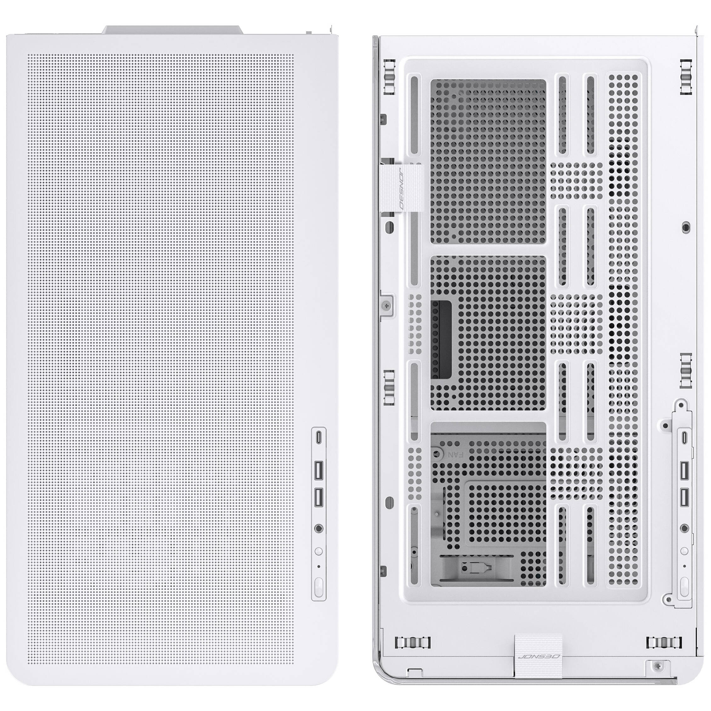 Obudowa do komputera Jonsbo D300 White, zakrzywione hartowane szkło Obudowa do komputera Jonsbo D300 White, zakrzywione hartowane szkło