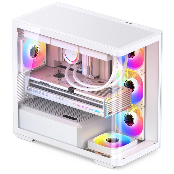 Zdjęcie produktu: Obudowa do komputera Jonsbo D300 White, zakrzywione hartowane szkło Zdjęcie produktu: Obudowa do komputera Jonsbo D300 White, zakrzywione hartowane szkło