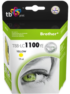 Miniatura produktu: TB Print Tusz do Brother LC980/1100 TBB-LC1100YE YE 100% nowy