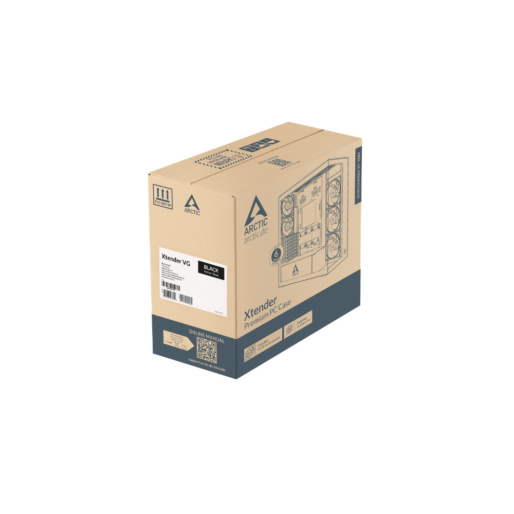 Obudowa Arctic Xtender Mirror TG Window bez pionowego mocowania GPU (ACPCC00018A)