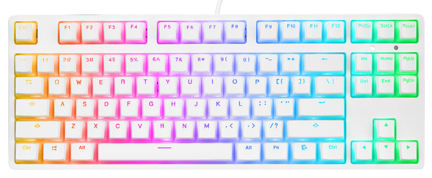 Klawiatura mechaniczna Rampage TKL GHOST Huano Red Switch biała