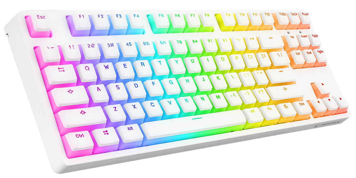 Zdjęcie produktu: Klawiatura mechaniczna Rampage TKL GHOST Huano Red Switch biała