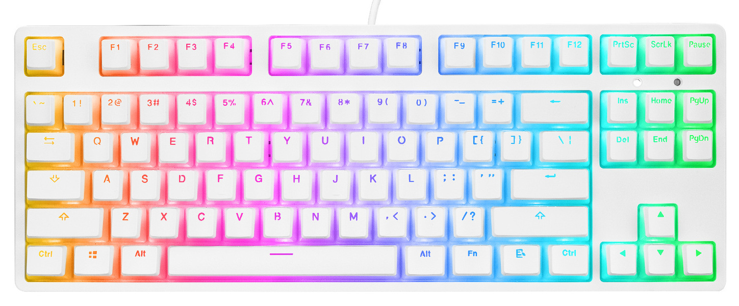 Zdjęcie produktu: Klawiatura mechaniczna Rampage TKL GHOST Huano Red Switch biała