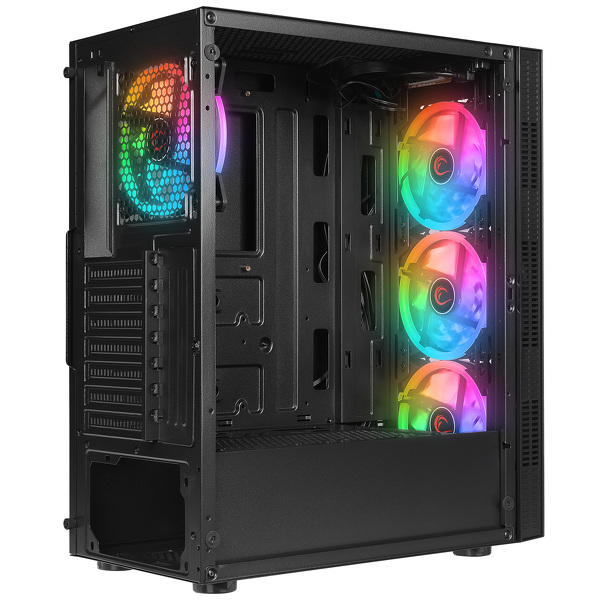 Zdjęcie produktu: Obudowa do komputera Rampage PLAID V1 z oknem 4x wentylator 120mm RGB czarna