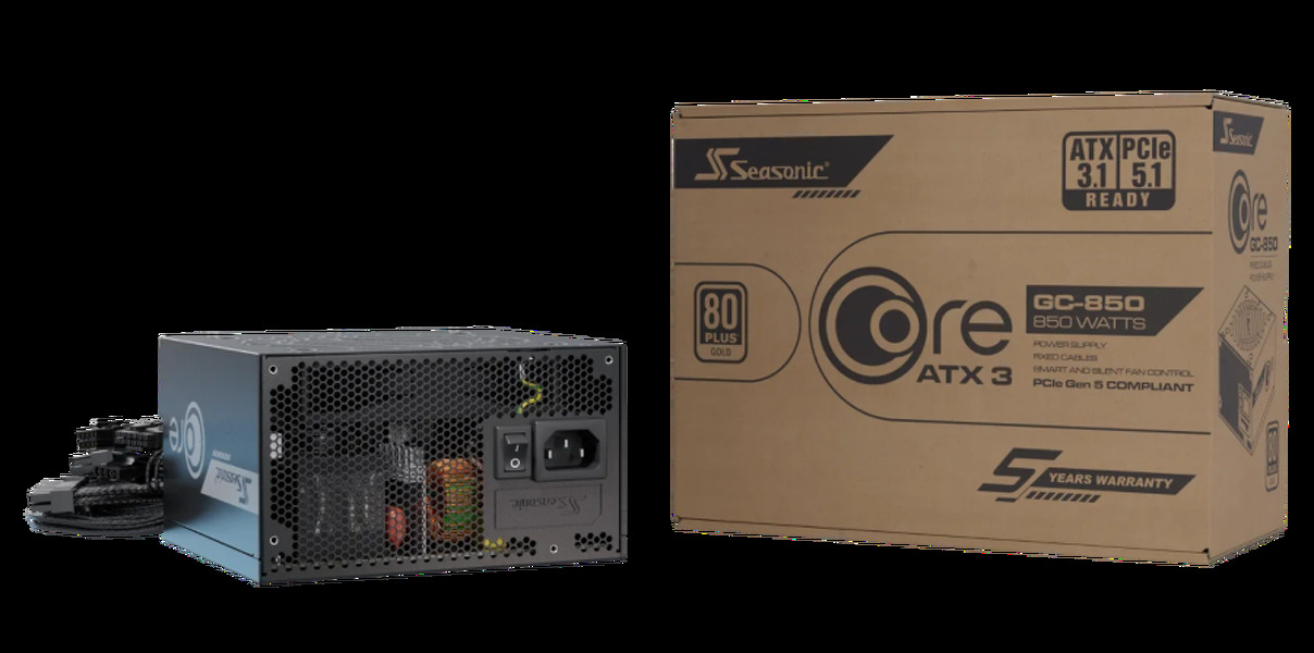 Zdjęcie produktu: Zasilacz Seasonic Core GC-850 ATX 3.1 80Plus Gold 850W