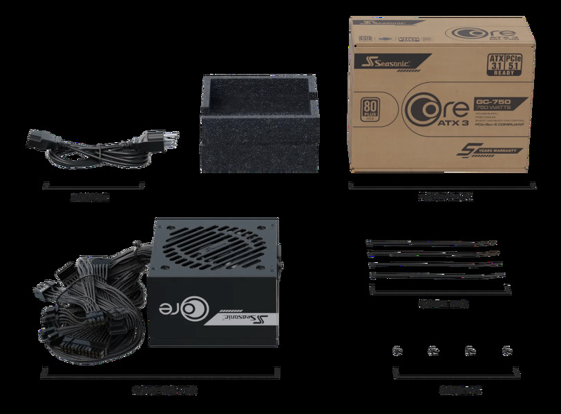 Zdjęcie produktu: Zasilacz Seasonic Core GC-750 ATX 3.1 80Plus Gold 750W