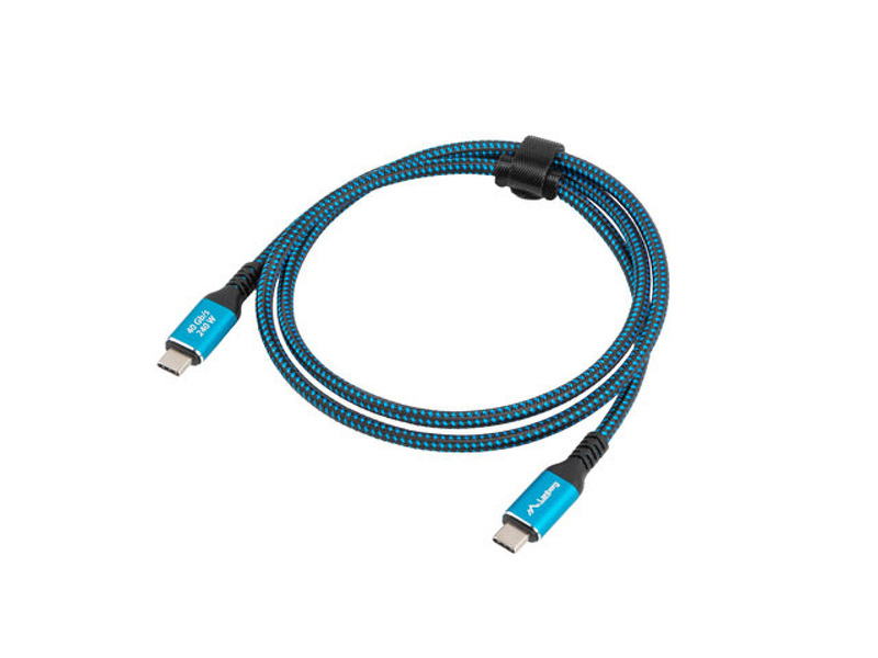 Zdjęcie produktu: Kabel USB-C M/M USB4 240W 8K 60Hz Lanberg czarno-niebieski - 0.5m