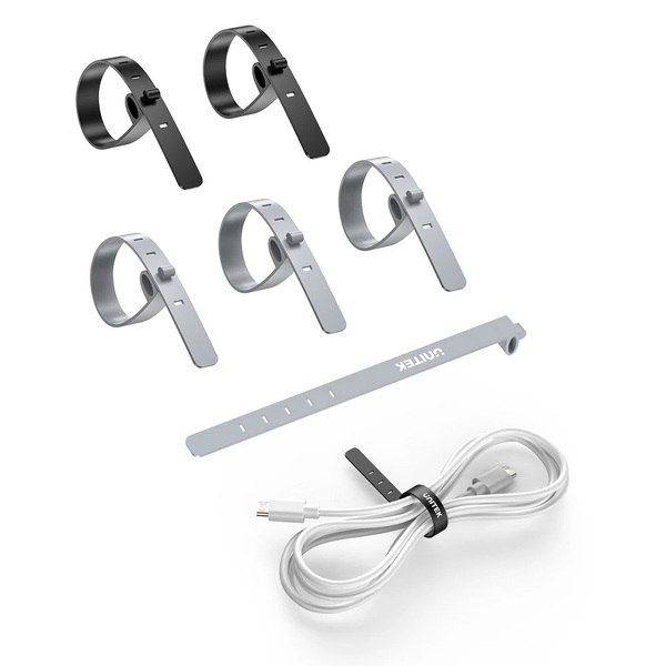 Zdjęcie produktu: Zestaw silikonowych opasek kablowych czarne/ szare