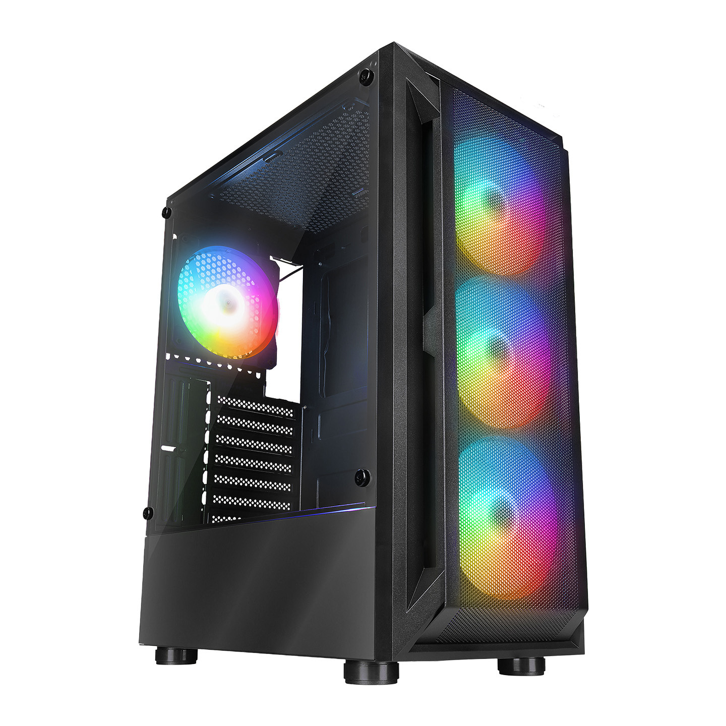Obudowa do komputera Rampage SHIVA z oknem 4x wentylator 120mm Rainbow czarna