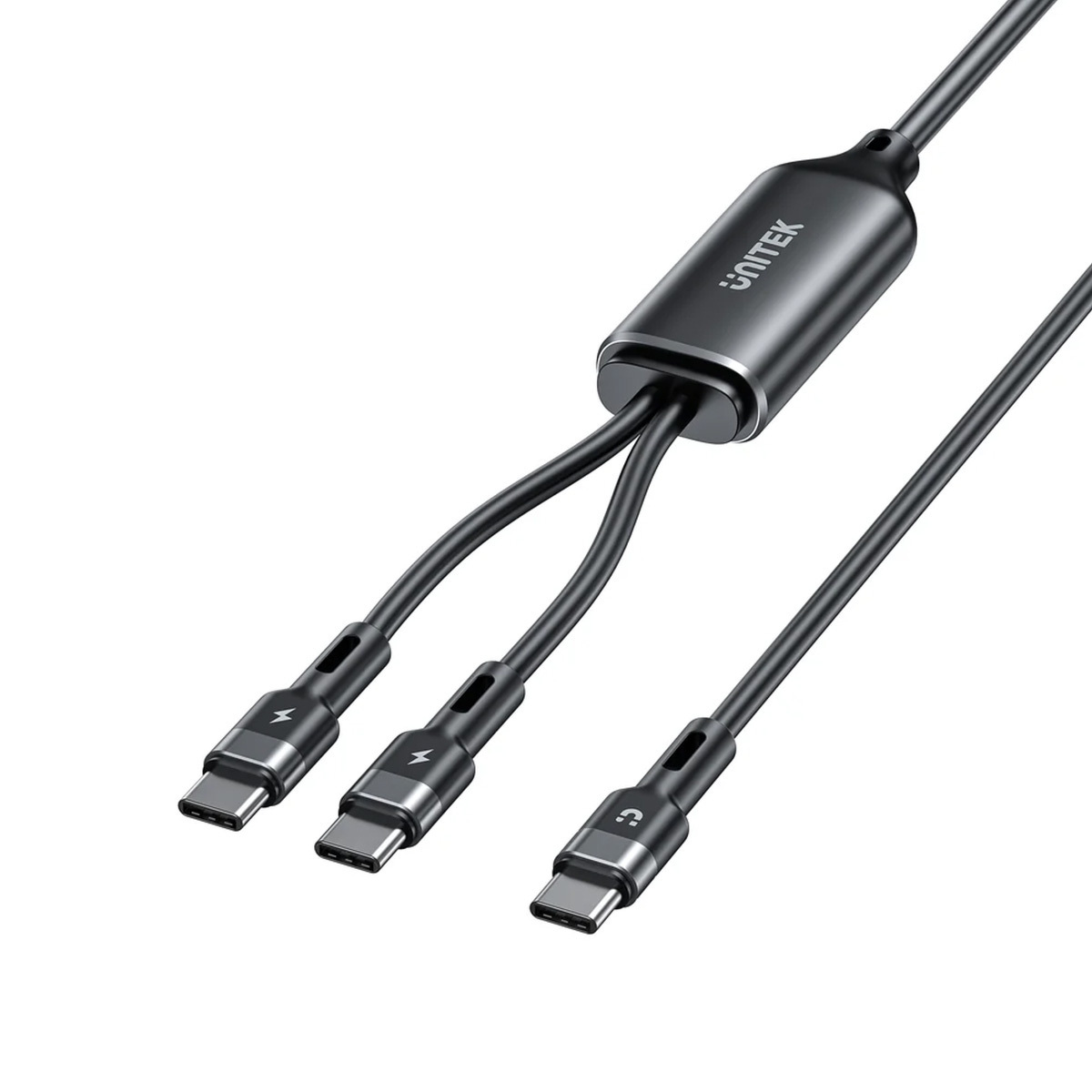 Przewód ładujący USB Typ-C do 2x USB Typ-C Unitek 2w1 PD 100W silikonowy 1,8 m