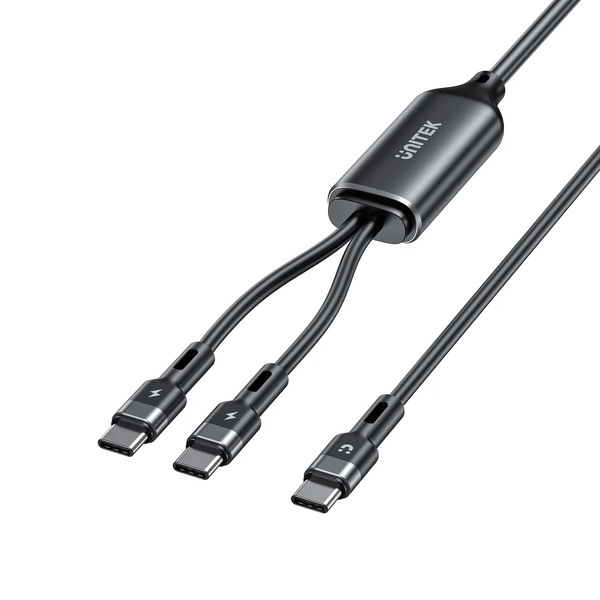 Zdjęcie produktu: Przewód ładujący USB Typ-C do 2x USB Typ-C Unitek 2w1 PD 100W silikonowy 1,8 m