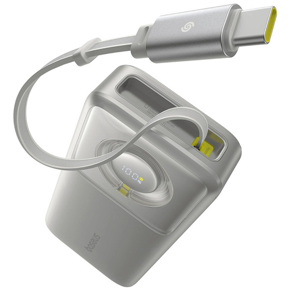 Zdjęcie produktu: Powerbank Baseus Free2Pull 20000mAh 65W ze zwijanym kablem USB-C - szary