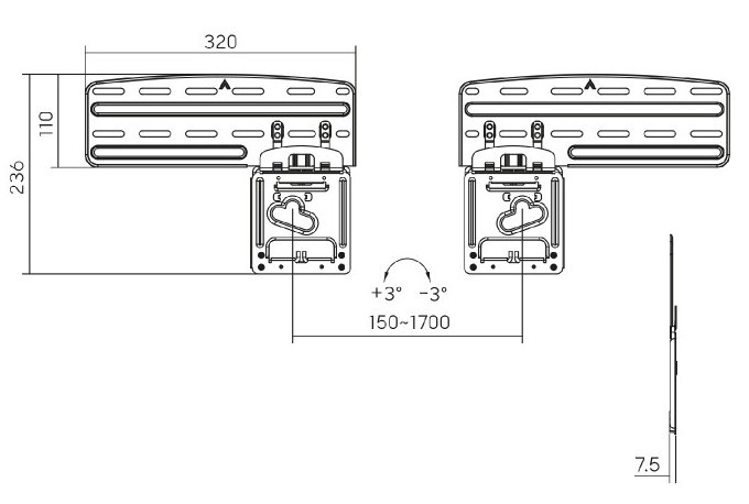 Uchwyt do telewizora Maclean 43