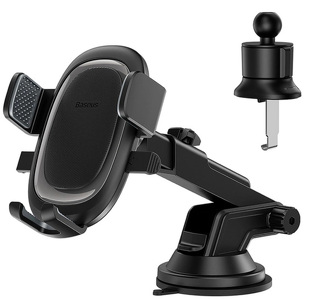 Miniatura produktu: Samochodowy uchwyt Baseus UltraControl Pro zaciskowy z przyssawką/hakiem do kratki nawiewu - czarny Miniatura produktu: Samochodowy uchwyt Baseus UltraControl Pro zaciskowy z przyssawką/hakiem do kratki nawiewu - czarny
