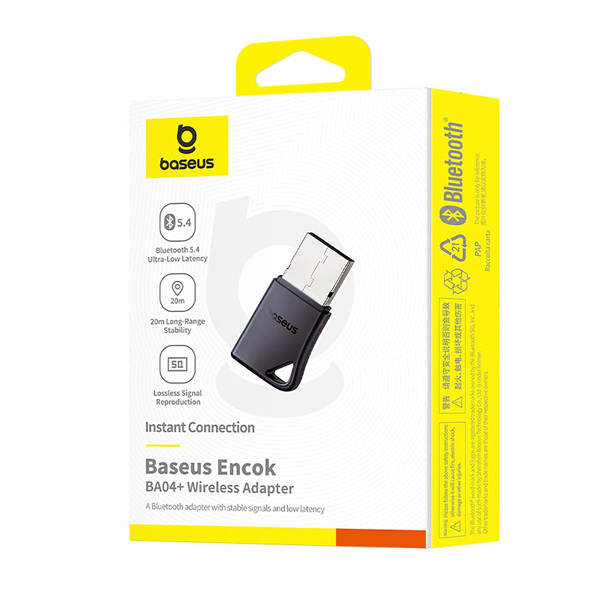 Zdjęcie produktu: Adapter bluetooth Baseus Encok BA04+ Bluetooth 5.4 - czarny