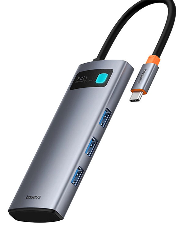 Zdjęcie produktu: Hub USB-C Baseus Metal Gleam 7w1 HDMI 4K 60Hz / 3x USB 3.0